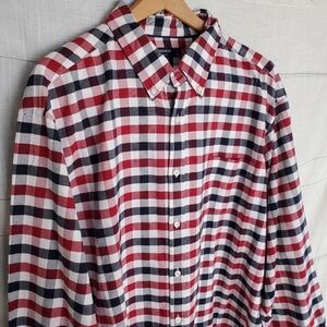 Cremieux Classics Gingham Pattern Casual Shirt Red Black Checked Plaid SZ:XXL